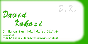 david kokosi business card